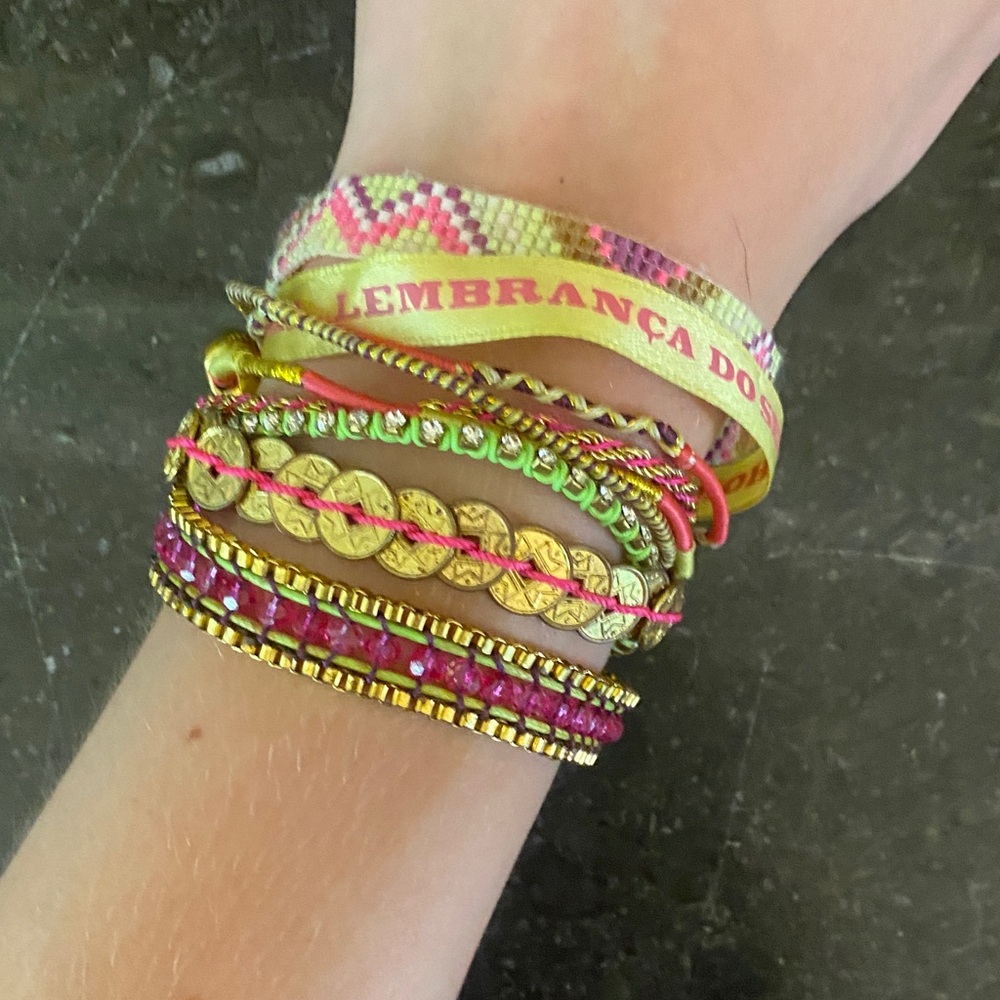 Colorful Hipanema Woven and Beaded Bracelet with Magnetic Clasp